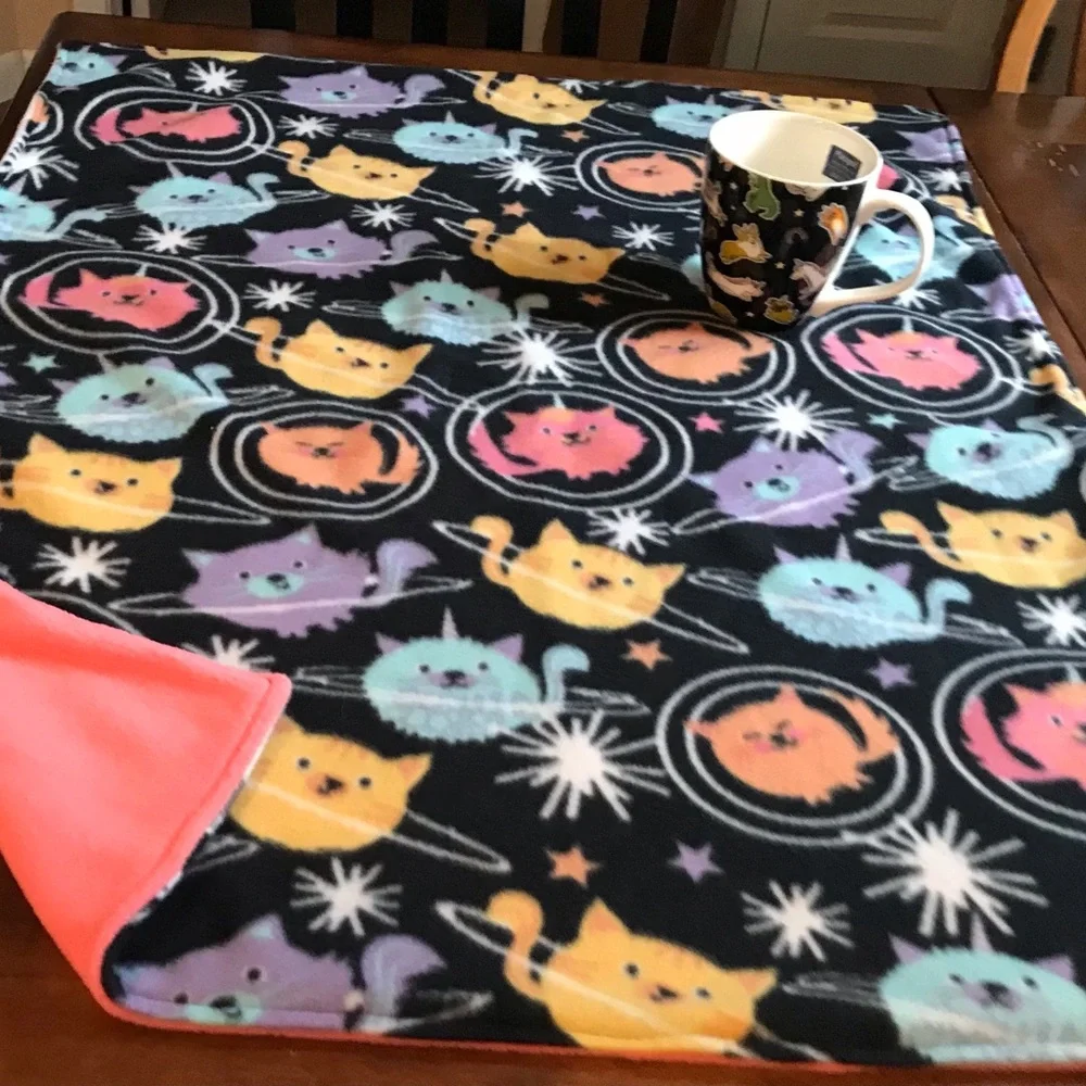 Space Kitties Fleece blanket & cup